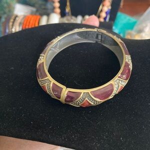 Chunky Gold and Purple Geometric Bracelet